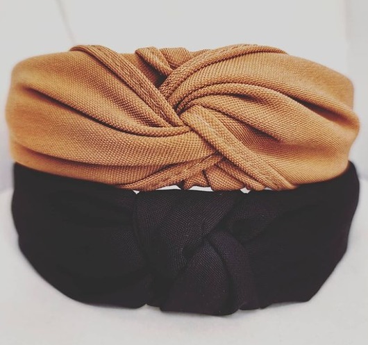 opaski do włosów Opaska turban camel & black