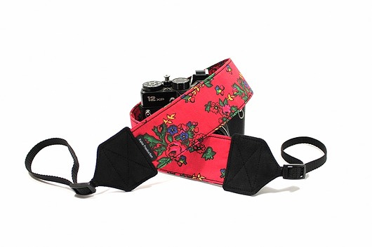 Pasek do aparatu Folkowy czerwony camera strap  RękaProduction