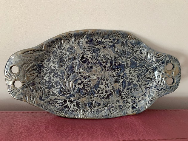 patery i talerze Ceramiczna patera SILVERY na świece