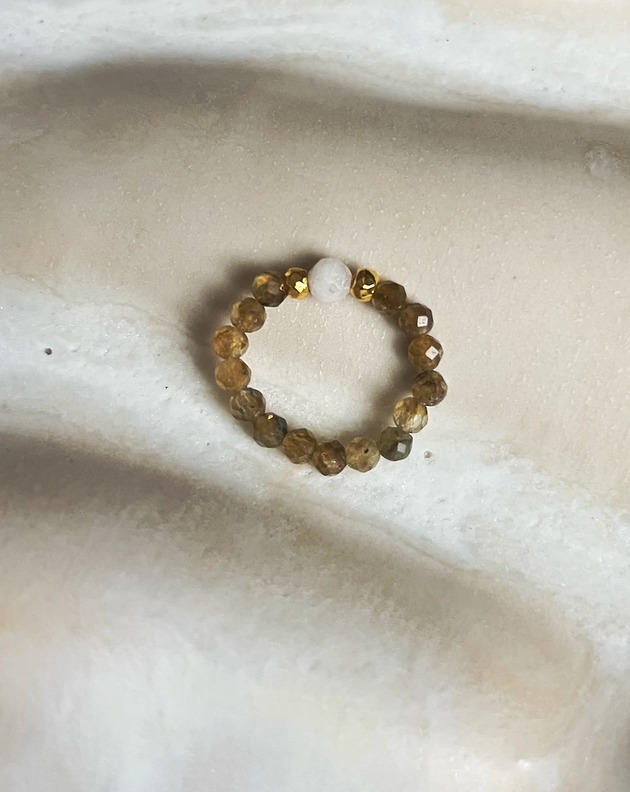 pierścionki elastyczne Pierścionek BLAIR kamień księżycowy labradoryt