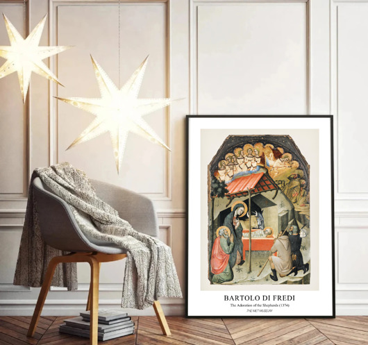 plakaty PLAKAT  Boże Narodzenie , Pokłon Pasterzy, religijny obraz