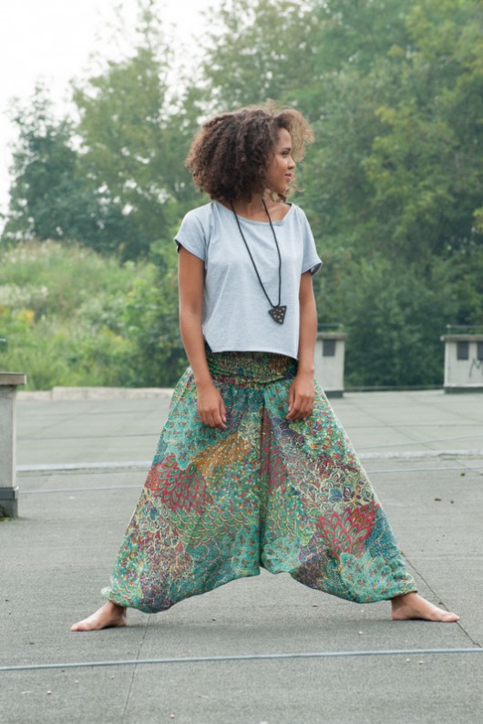 spodnie materiałowe damskie Szarawary z Indii