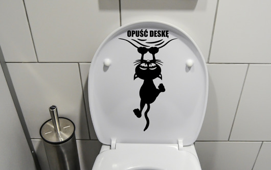 dodatki - różne naklejka FAJNY KOTEK OPUŚĆ DESKĘ do WC