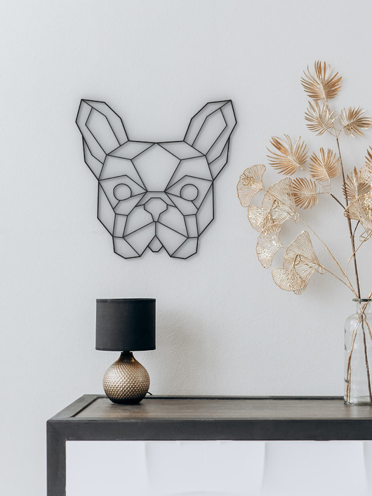 Ozdoby na ścianę Pies Buldog Francuski geometryczny - oryginalna dekoracja na ścianę 3d