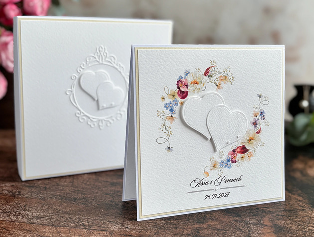 zaproszenia i kartki na ślub Elegancka Kartka Ślubna w Pudełku / WEDDING CHARM , WP 31D