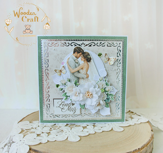 zaproszenia i kartki na ślub Romantyczna kartka ślubna, pamiątka ślubu "Lovely Day Green 1"