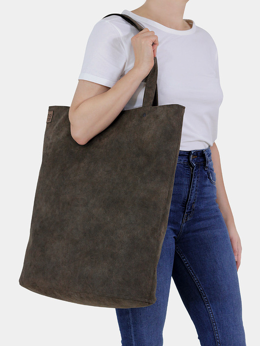 torby XXL Mega shopper duża torba brązowa na zamek