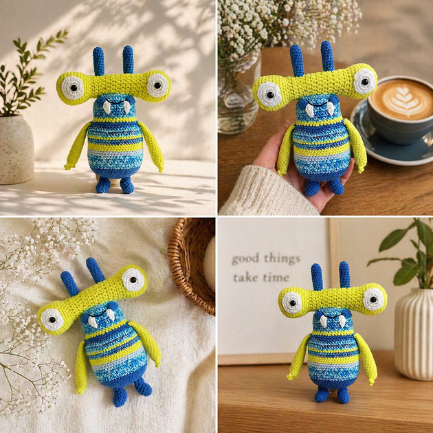 misie i maskotki Zabawka szydelkowa Potworek