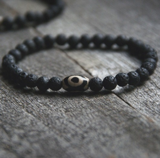 męska bransoletka :: TALIZMAN :: tibetan agate kaktusia