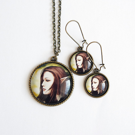 komplet biżuterii Naszyjnik i kolczyki - komplet - Elf