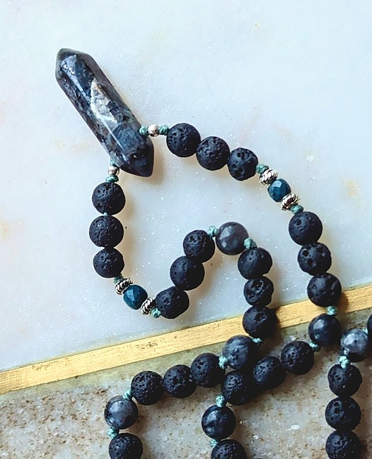 biżuteria męska Naszyjnik z lodowym larkivirem i srebrem