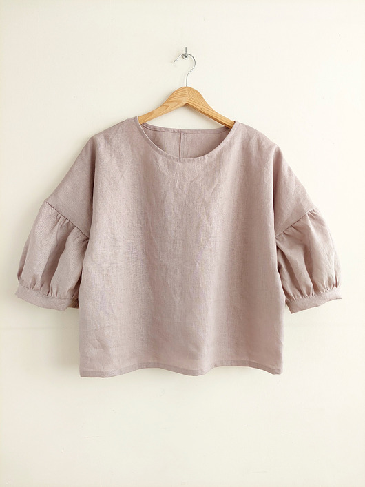 bluzki - inne Bluzka "COSMOS", len 100%, brudny róż