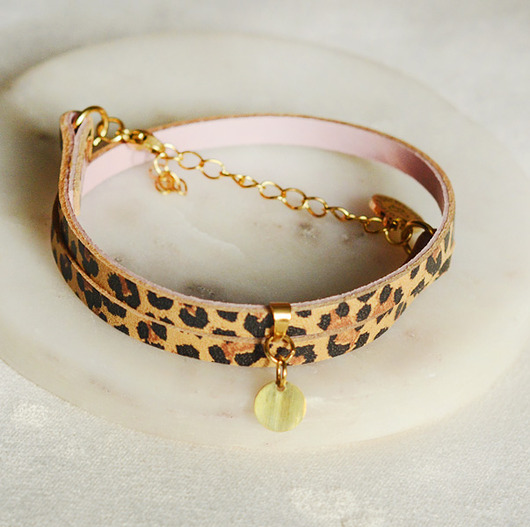 bransoletki skórzane Bransoletka w panterkę