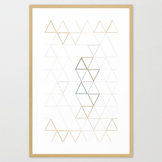 plakat 100x70 TRIANGLES IN ORANGE ED design for fun