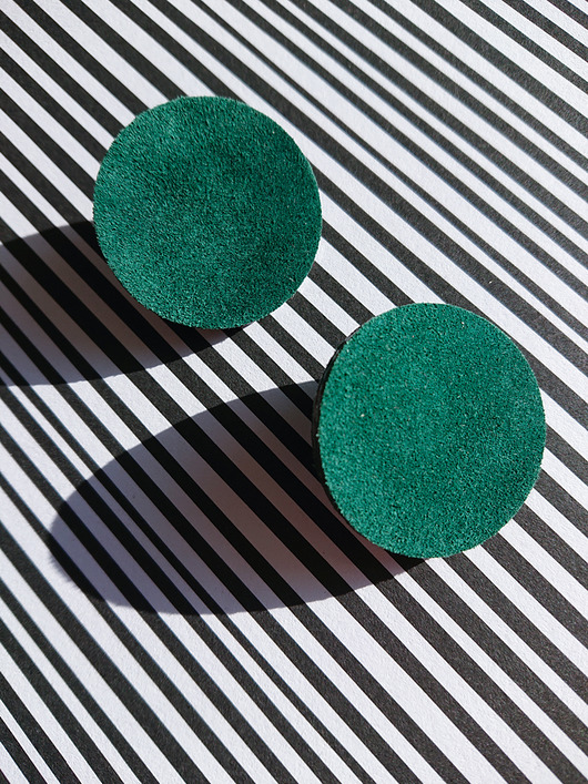 kolczyki - inne KÓŁKO . zamsz . Butelkowa Zieleń