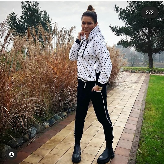 komplety damskie Dres damski Ola kolor czarno/biały