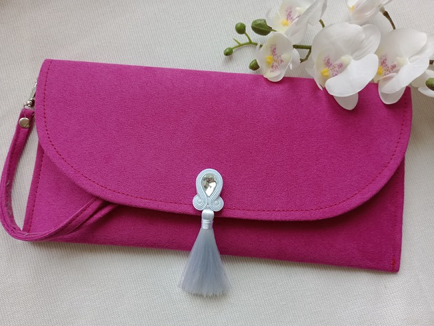 kopertówki Różowa kopertówka, torebka do ręki fuksja, torebka na wesele