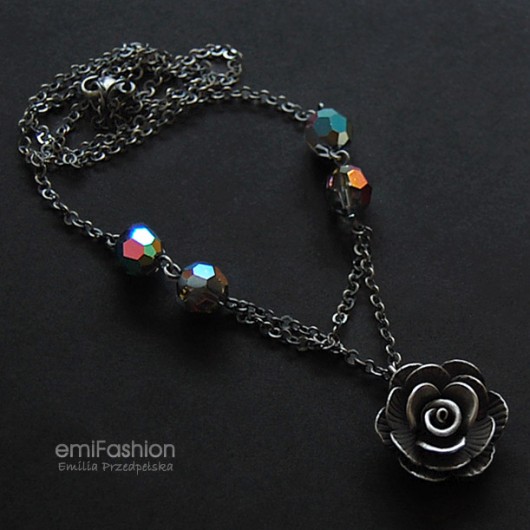 Srebrna róża w kryształach Swarovski MAREMI Jewelry