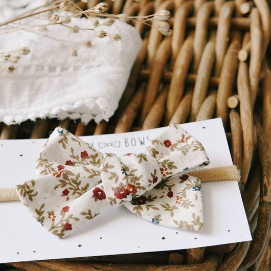 ozdoby do włosów dla dzieci FairyBows opaska kokardka wiązana vintage flower