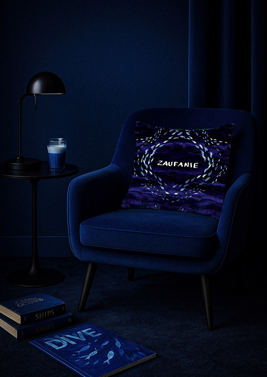 poduszki z napisami PODUSZKA dekoracyjna, print OCEAN (bawełna)