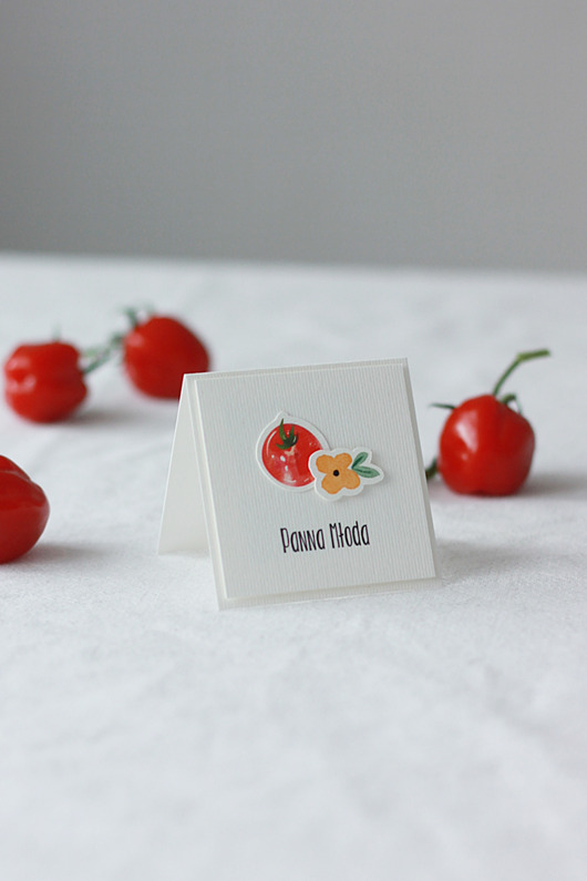 dodatki ślubne Pomidory. Winietki