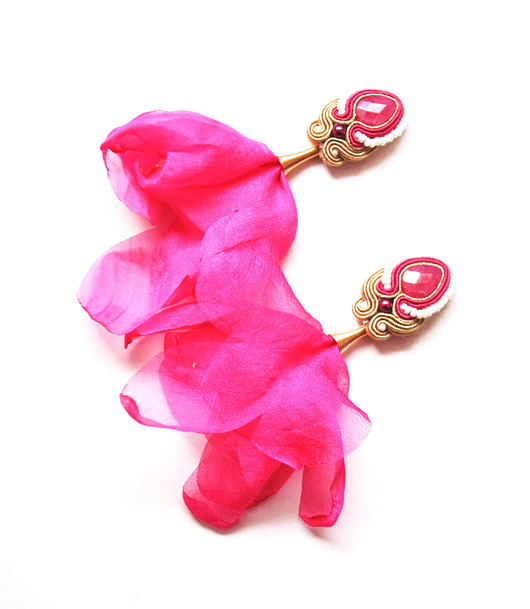 kolczyki soutache Sutaszowe kolczyki ROSE _ KOLEKCJA 2022