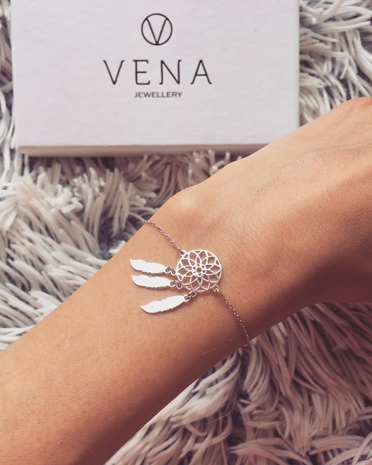 Srebrna bransoletka duży łapacz snów VENA Jewellery