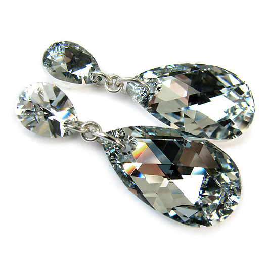 Kolczyki - kryształy Swarovski -Zwierciadlane Marisella