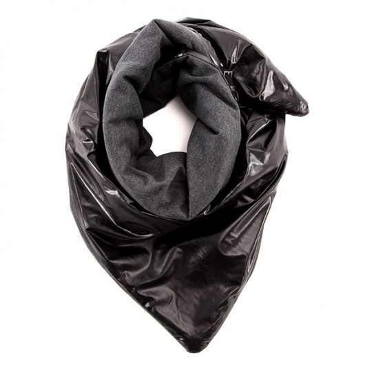 Dwustronny Puchowy Szal Chusta Etola PU Black CADOaccessories