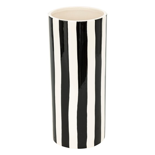 wazony Wazon ceramiczny w pasy biało - czarne 30 cm