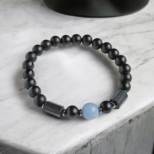 biżuteria męska ANGELIT - duchowy opiekun, TURMALIN - ochrona. ONYKS - odwaga, siła