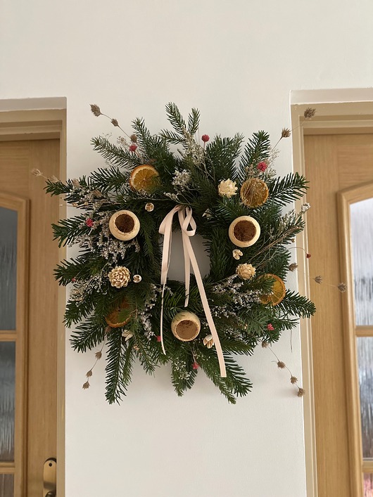 wianki bożonarodzeniowe Wianek swiateczno zimowy natural jodła