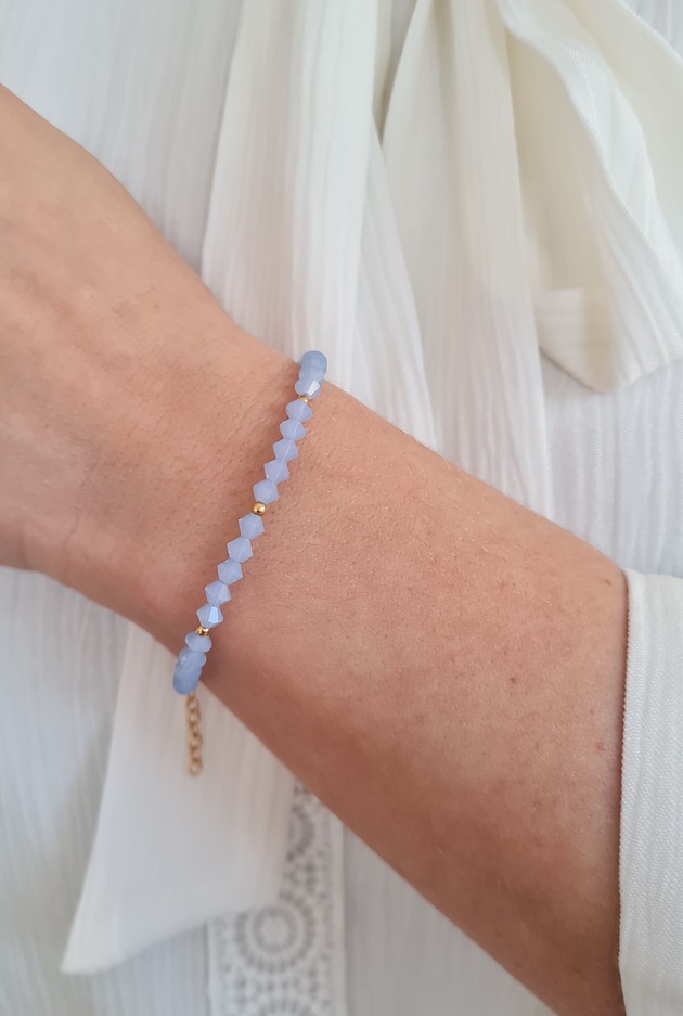 bransoletki - inne Kryształki Swarovski bransoletka niebieska