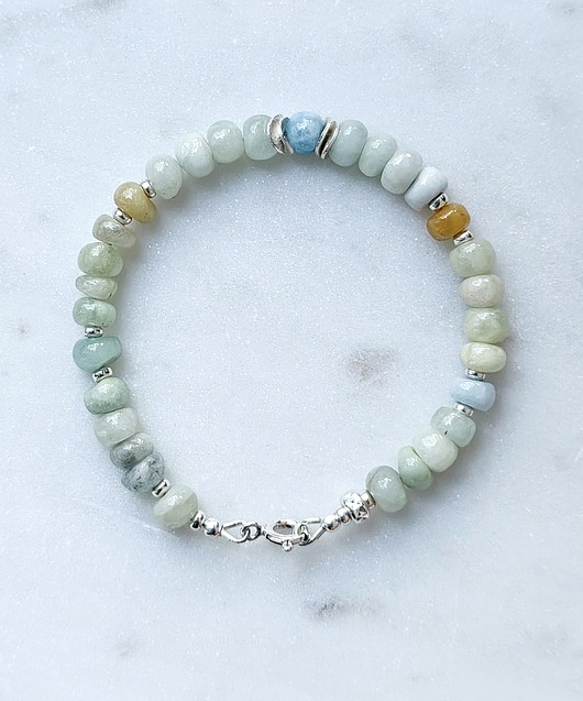 bransoletki srebrne Bransoletka srebrna z akwamarynów Blue rose