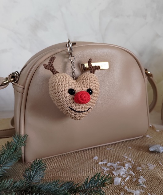 breloki Brelok serce renifer, Brelok na prezent, Upominek świąteczny