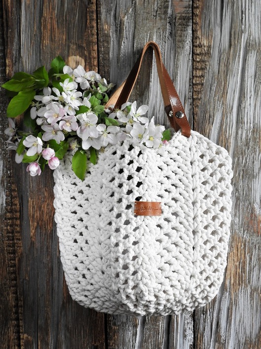 torebki do ręki Ręcznie robiona torebka ze sznurka