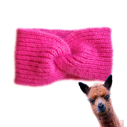 opaski do włosów Wełniana opaska handmade z alpaki i merino, ciepła, miękka, niegryząca