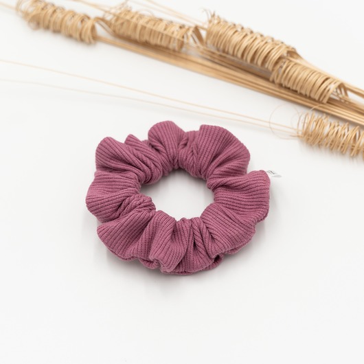 gumki do włosów Scrunchie/frotka dzianina ciemny róż