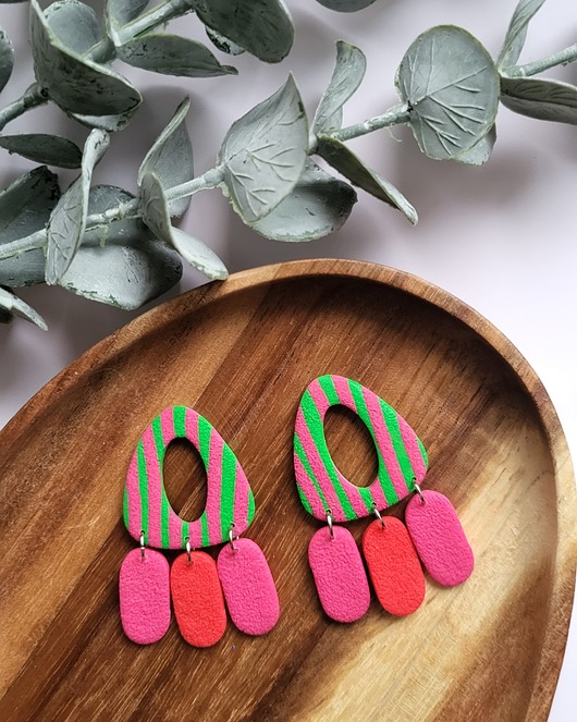 kolczyki z masy plastycznej Lekkie kolczyki z gliny polimerowej