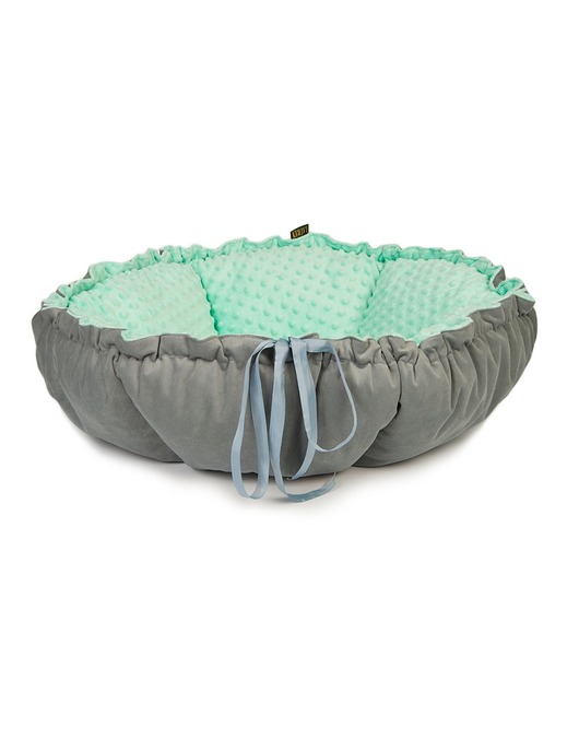 legowiska dla psów i kotów Legowisko DAISY 80cm velvet + miętowe minky