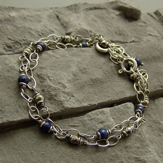 Lapis i piryt  - bransoletki RayOfArt