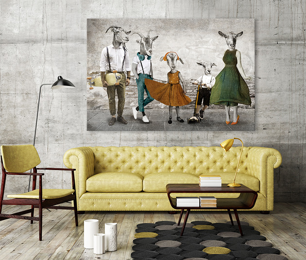 obrazy Obraz na płótnie - KOZY 120x80cm