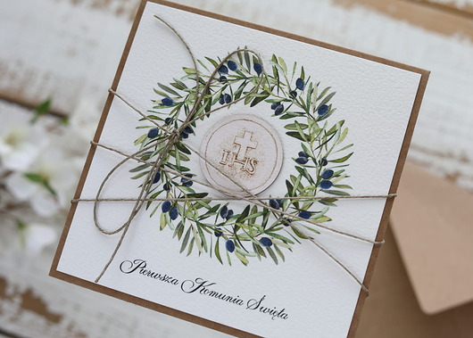 kartki na komunię Oryginalna pamiątka kartka komunijna - Pierwsza Komunia Święta