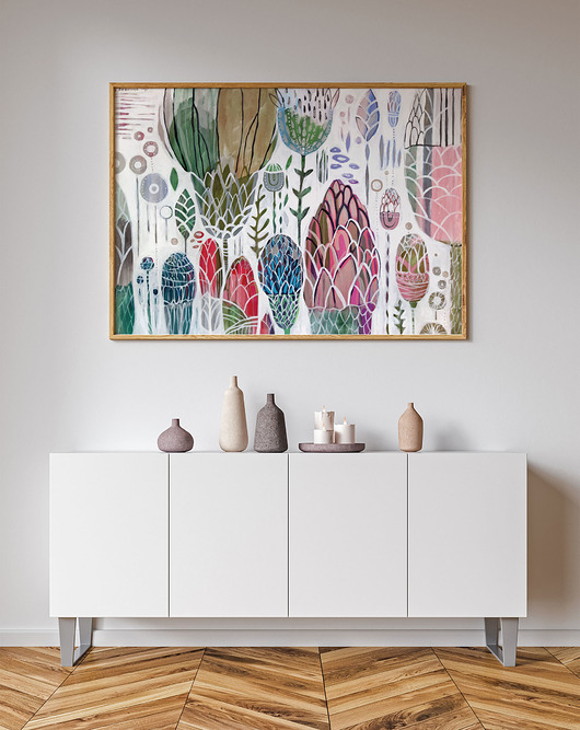 Plakat 50x70 cm - kwiaty pastelowe Gabriela Krawczyk