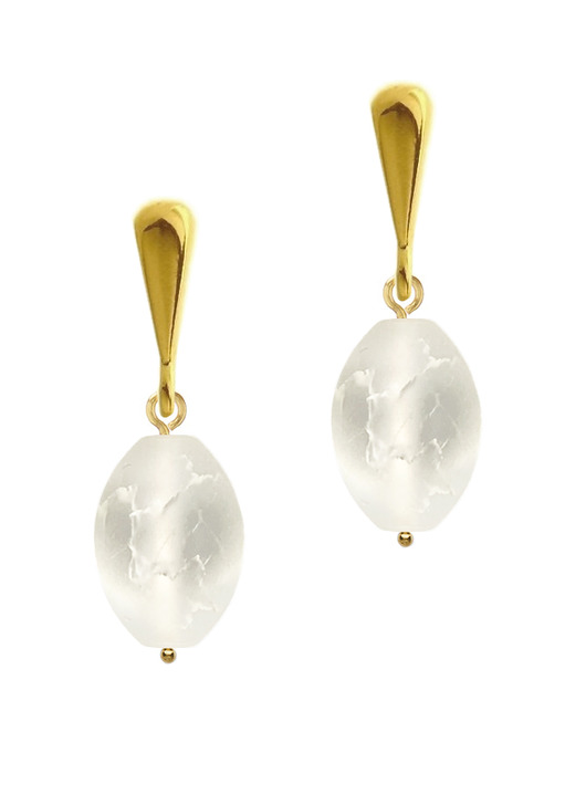 Kolczyki pozłacane Oval Crystal Earrings Lile Things