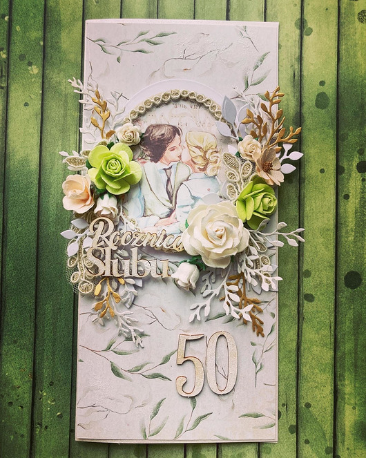 kartki scrapbooking Kartka na 50lecie Ślubu