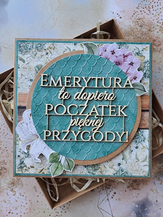 kartki scrapbooking Kartka z okazji przejścia na emeryturę