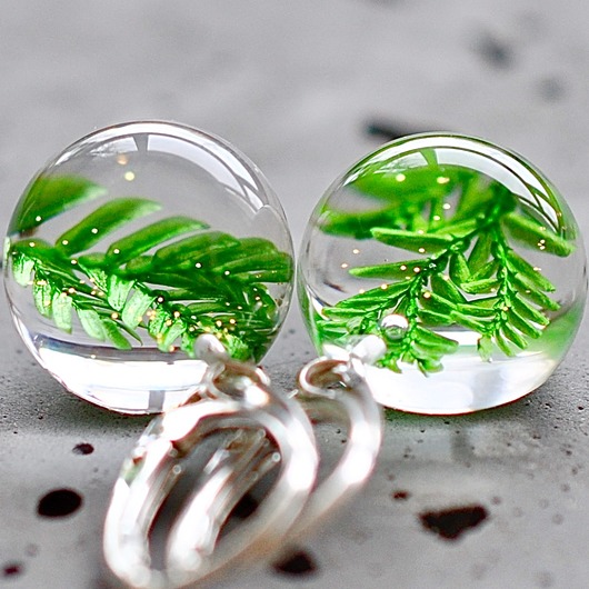Kolczyki srebrne z wiosenną paprotką Grol Jewellery