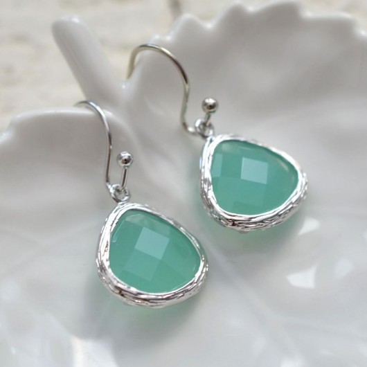 mint green drops  Made by Magda