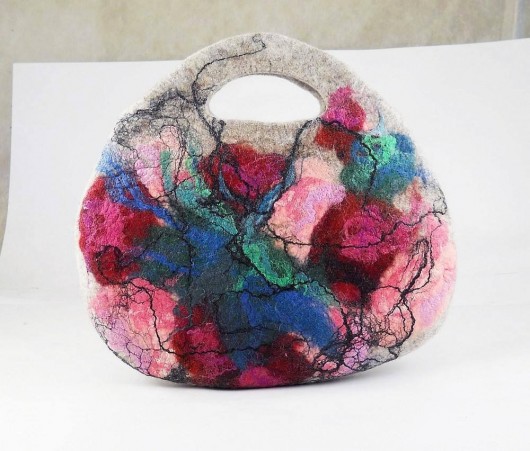 Duża Jedwabnofilcowa Torebka: Living Bag filcant